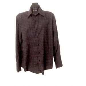 HORST DUSSELDORF Dark Blue Mens Long sleeved Button down Dress Shirt